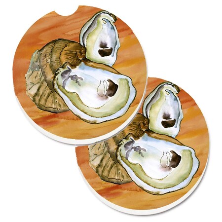 Carolines Treasures Oyster Set of 2 Cup Holder Car Coaster 8142CARC